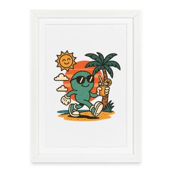 Bonne humeur - Affiche encadrée (27 × 37 cm) - blanc - Devant