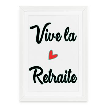 RETIREMENT. RETIREMENT. RETIRED. HAPPY RETIREMENT - Framed poster (27 × 37 cm) - white - Front