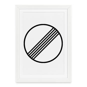 AUTOROUTE ILLIMITÉE ALLEMAGNE - Affiche encadrée (27 × 37 cm) - blanc - Devant