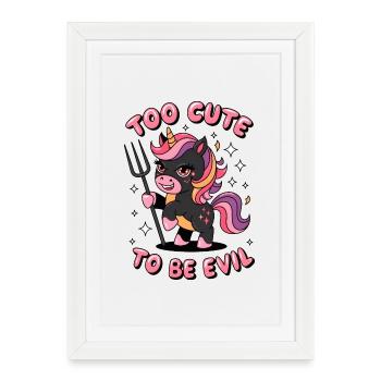 Too Cute To Be Evil - Framed poster (27 × 37 cm) - white - Front