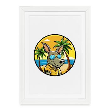 Aardvark Funny Cartoon Summer Beach Sunglasses - Framed poster (27 × 37 cm) - white - Front