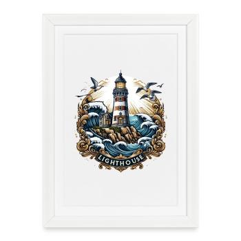 Lighthouse Logo - Framed poster (27 × 37 cm) - white - Front