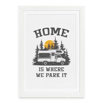 Camping-car Camping Camping-car - Affiche encadrée (27 × 37 cm) - blanc - Devant