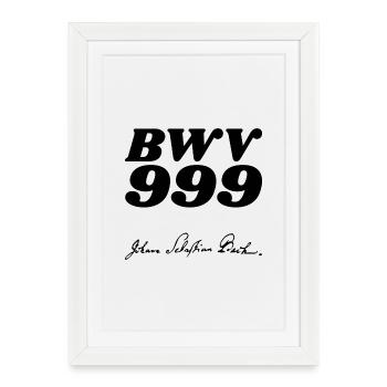 Johann Sebastian Bach BWV 999 - Affiche encadrée (27 × 37 cm) - blanc - Devant