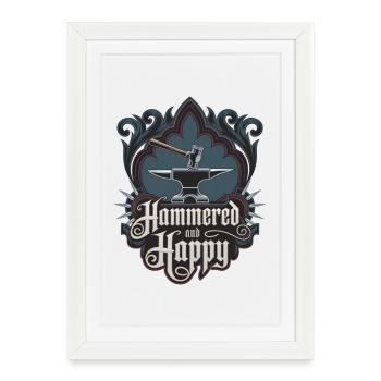 Hammered And Happy - Framed poster (27 × 37 cm) - white - Front