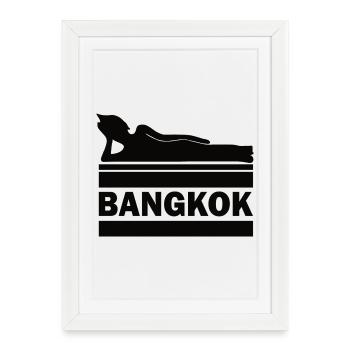 Bangkok Buddha Thailand Temple Wat Pho Souvenir TH - Framed poster (27 × 37 cm) - white - Front