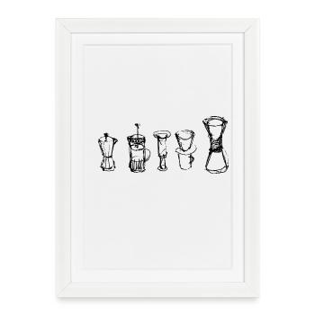 Café alternatif - Affiche encadrée (27 × 37 cm) - blanc - Devant