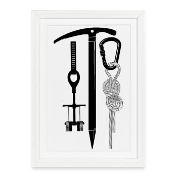 climbing, bouldering, rock climbing, mountains, mountaineering - Framed poster (27 × 37 cm) - white - Front