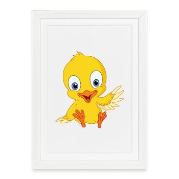 Mignon poussin - Affiche encadrée (27 × 37 cm) - blanc - Devant