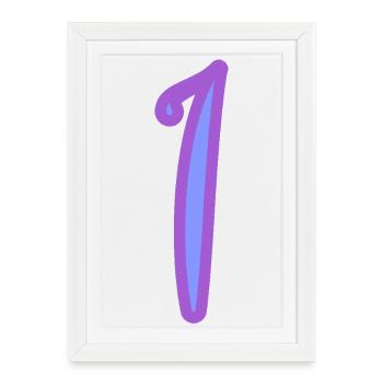 1. 1 AN. 1er ANNIVERSAIRE. ANNIVERSAIRE 1 AN - Affiche encadrée (27 × 37 cm) - blanc - Devant