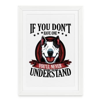 Bull Terrier - Affiche encadrée (27 × 37 cm) - blanc - Devant