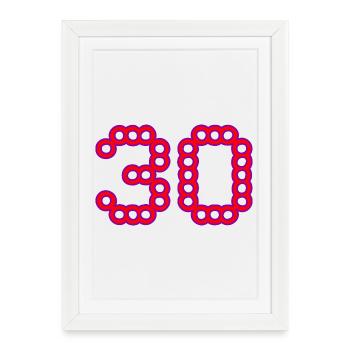 30. 30 YEARS. 30th ANNIVERSARY. 30 YEARS ANNIVERSARY. - Framed poster (27 × 37 cm) - white - Front