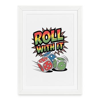 Roulez avec - Affiche encadrée (27 × 37 cm) - blanc - Devant