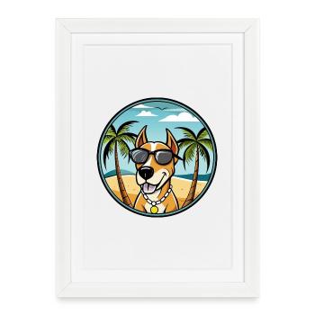 Lunettes de soleil de race de chien de Transylvanie - Affiche encadrée (27 × 37 cm) - blanc - Devant