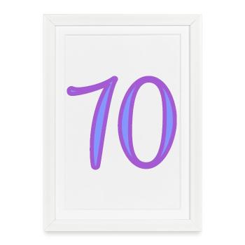 70. 70 YEARS. 70TH ANNIVERSARY. 70TH ANNIVERSARY. - Framed poster (27 × 37 cm) - white - Front