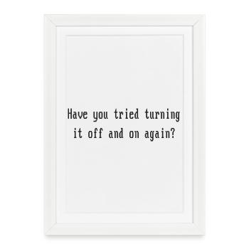 On or Off - Gerahmtes Poster (27 × 37 cm) - Weiß - Vorne