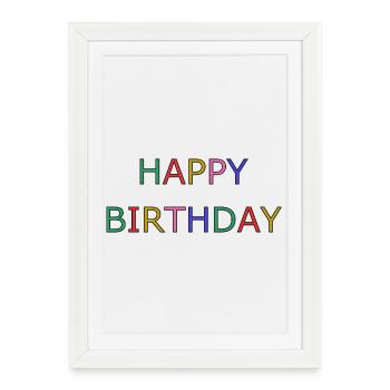 HAPPY BIRTHDAY - Affiche encadrée (27 × 37 cm) - blanc - Devant