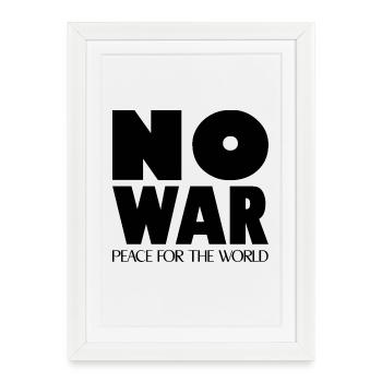 NO WAR Peace for the world - Framed poster (27 × 37 cm) - white - Front