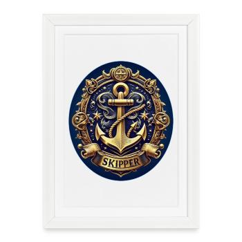 Skipper Logo - Framed poster (27 × 37 cm) - white - Front