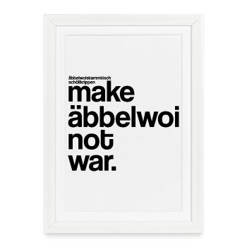 make äbbelwoi not war - Gerahmtes Poster (27 × 37 cm) - Weiß - Vorne