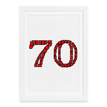 70. 70 YEARS. 70th ANNIVERSARY. 70 YEARS ANNIVERSARY. - Framed poster (27 × 37 cm) - white - Front