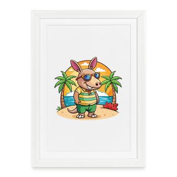 Aardvark Funny Cartoon Summer Beach Sunglasses - Framed poster (27 × 37 cm) - white - Front