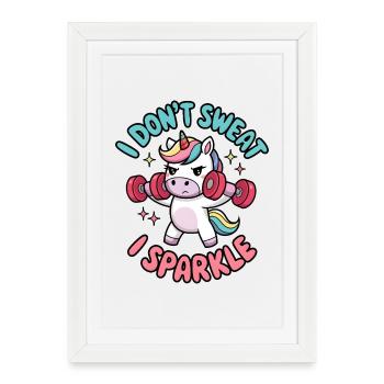 Je ne transpire pas, je scintille - Affiche encadrée (27 × 37 cm) - blanc - Devant