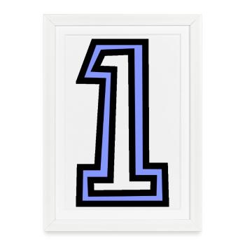 1. 1 AN. 1er ANNIVERSAIRE. ANNIVERSAIRE 1 AN - Affiche encadrée (27 × 37 cm) - blanc - Devant
