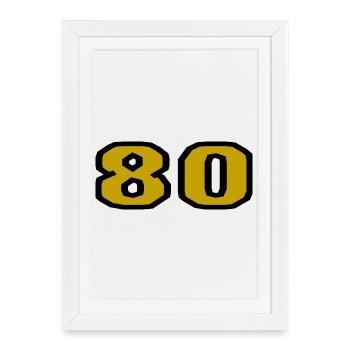 80. 80 ANS. 80e ANNIVERSAIRE. ANNIVERSAIRE 80 ANS. - Affiche encadrée (27 × 37 cm) - blanc - Devant