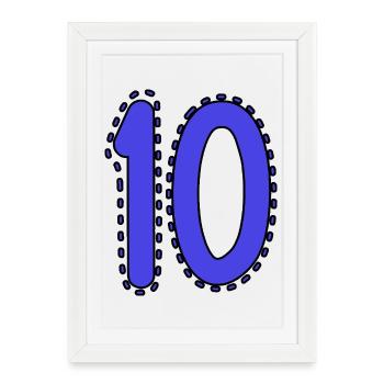 10. 10 YEARS. 10th ANNIVERSARY. 10 YEAR ANNIVERSARY. - Framed poster (27 × 37 cm) - white - Front