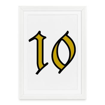 10. 10 YEARS. 10th ANNIVERSARY. 10 YEAR ANNIVERSARY. - Framed poster (27 × 37 cm) - white - Front