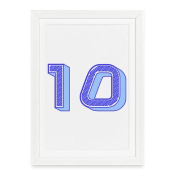 10. 10 ANS. 10e ANNIVERSAIRE. ANNIVERSAIRE 10 ANS. - Affiche encadrée (27 × 37 cm) - blanc - Devant