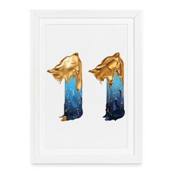 NON. 11 NUMÉRO 11 COOL 11E ANNIVERSAIRE - Affiche encadrée (27 × 37 cm) - blanc - Devant