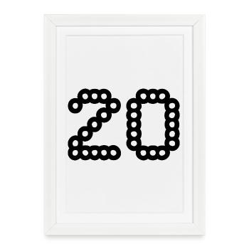 20. 20 YEARS. 20th ANNIVERSARY. 20 YEARS ANNIVERSARY. - Framed poster (27 × 37 cm) - white - Front