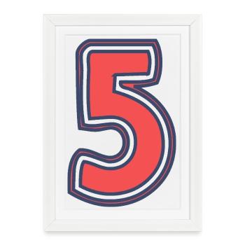 5. 5 ANS. 5e ANNIVERSAIRE. ANNIVERSAIRE 5 ANS - Affiche encadrée (27 × 37 cm) - blanc - Devant
