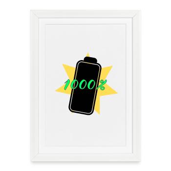 1000% energy - Framed poster (27 × 37 cm) - white - Front
