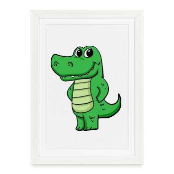 crocodile - Affiche encadrée (27 × 37 cm) - blanc - Devant