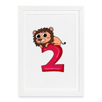 2nd birthday Leo - 2 year old gift - Framed poster (27 × 37 cm) - white - Front
