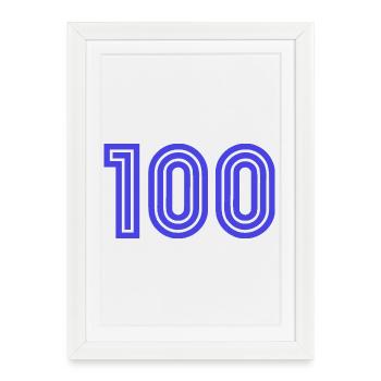 100. 100 YEARS. 100th ANNIVERSARY. BIRTHDAY 100 - Framed poster (27 × 37 cm) - white - Front