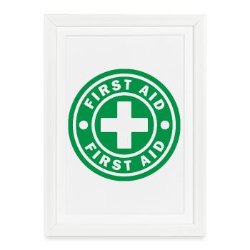 First Aid Medical Cross Safety Sign Vector Icon - Framed poster (27 × 37 cm) - white - Front