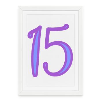 15. 15 ANS. 15e ANNIVERSAIRE. ANNIVERSAIRE 15 ANS. - Affiche encadrée (27 × 37 cm) - blanc - Devant