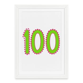 100. 100 YEARS. 100th ANNIVERSARY. BIRTHDAY 100 - Framed poster (27 × 37 cm) - white - Front