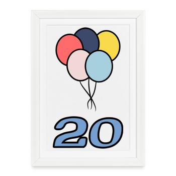 20. 20 YEARS. 20th ANNIVERSARY. 20 YEARS ANNIVERSARY. - Framed poster (27 × 37 cm) - white - Front