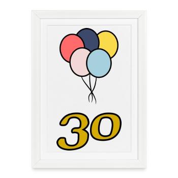 30. 30 YEARS. 30th ANNIVERSARY. 30 YEARS ANNIVERSARY. - Framed poster (27 × 37 cm) - white - Front