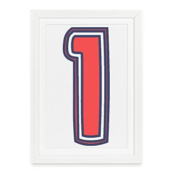 1. 1 AN. 1er ANNIVERSAIRE. ANNIVERSAIRE 1 AN - Affiche encadrée (27 × 37 cm) - blanc - Devant
