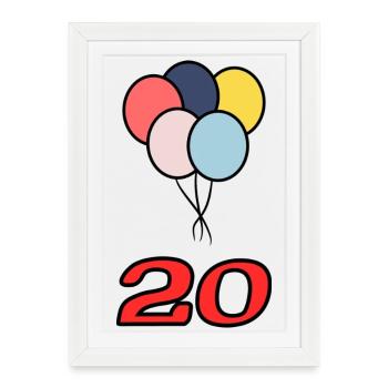 20. 20 YEARS. 20th ANNIVERSARY. 20 YEARS ANNIVERSARY. - Framed poster (27 × 37 cm) - white - Front