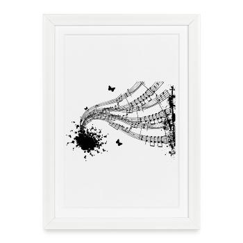 Music Scores Music Musician Sheet Music Sheet Notes - Framed poster (27 × 37 cm) - white - Front