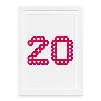 20. 20 YEARS. 20th ANNIVERSARY. 20 YEARS ANNIVERSARY. - Framed poster (27 × 37 cm) - white - Front