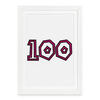 100. 100 YEARS. 100th ANNIVERSARY. BIRTHDAY 1001 - Framed poster (27 × 37 cm) - white - Front
