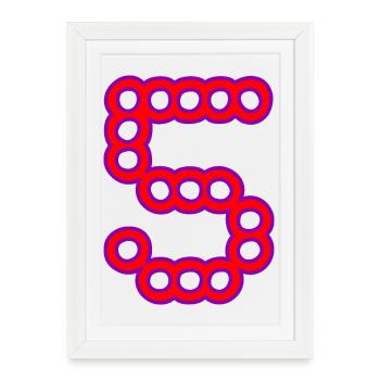5. ANNIVERSAIRE. 5 ANS. 5e ANNIVERSAIRE - Affiche encadrée (27 × 37 cm) - blanc - Devant